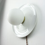 Lampe murale en céramique blanche vintage