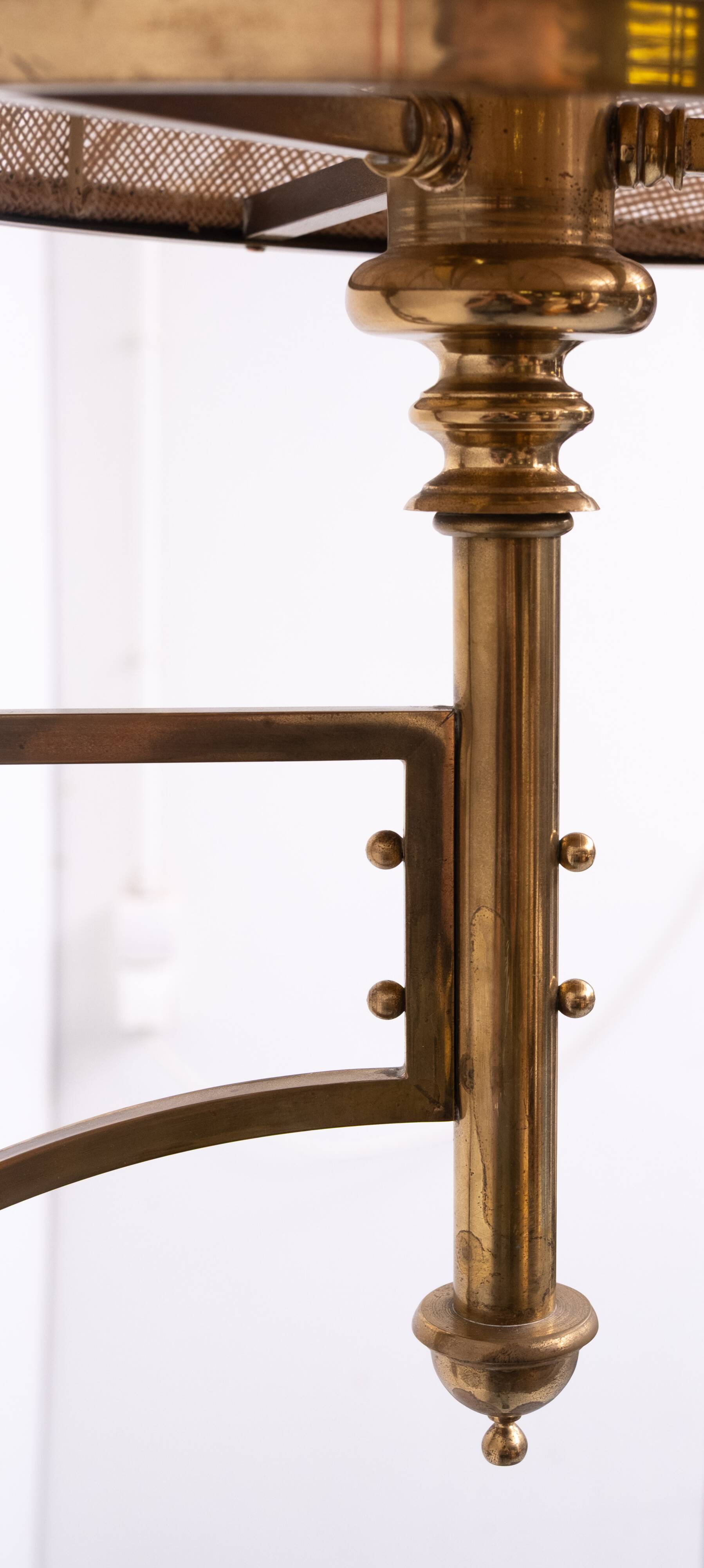 Applique murale à bras articulé en laiton réglable, abat-jour en toile de jute, Angleterre des années 1950