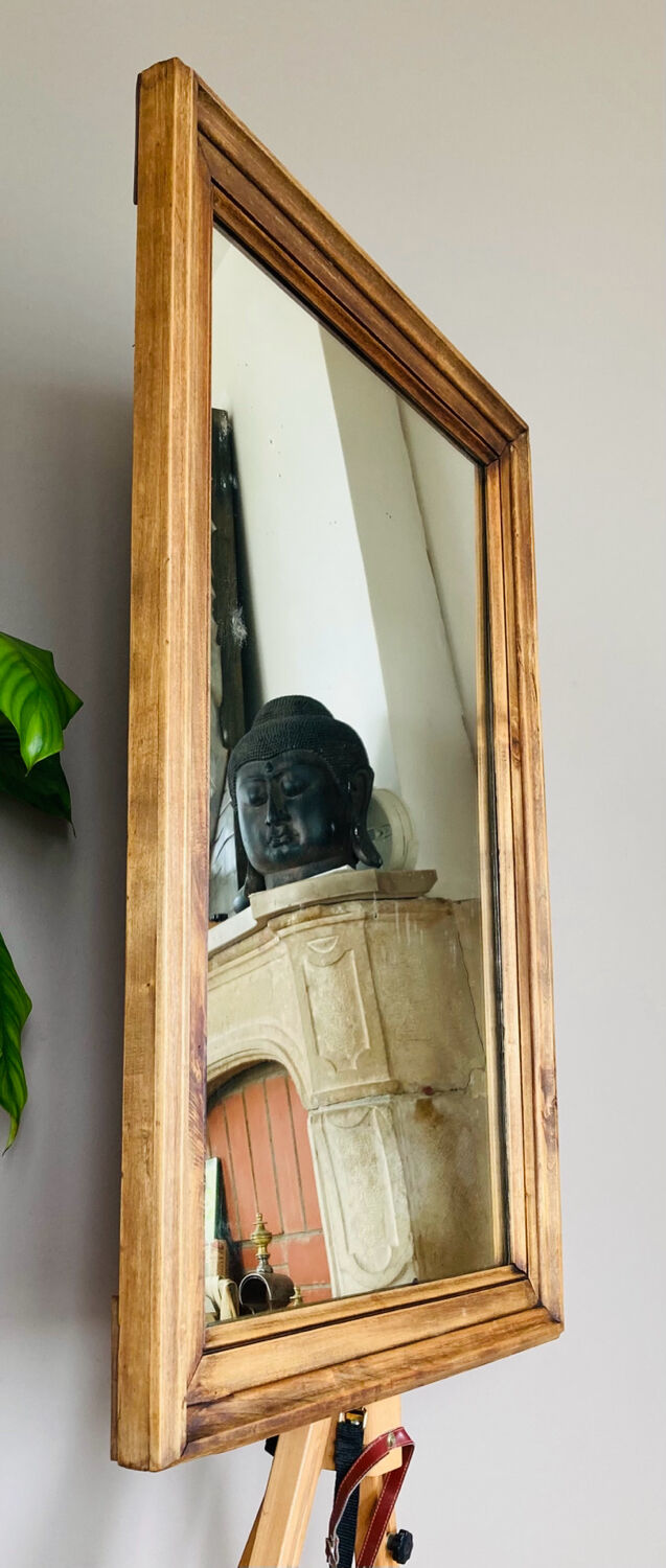Large 19th century wall mirror in solid wood (available)