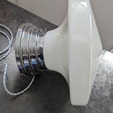 Ancien grand plafonnier skyscraper lampe à poser opaline Bahaus Art déco 1930 Ø 31 cm