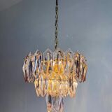 Chandelier JT Kalmar, verre taillé, 3 niveaux, Autriche, années 1970.