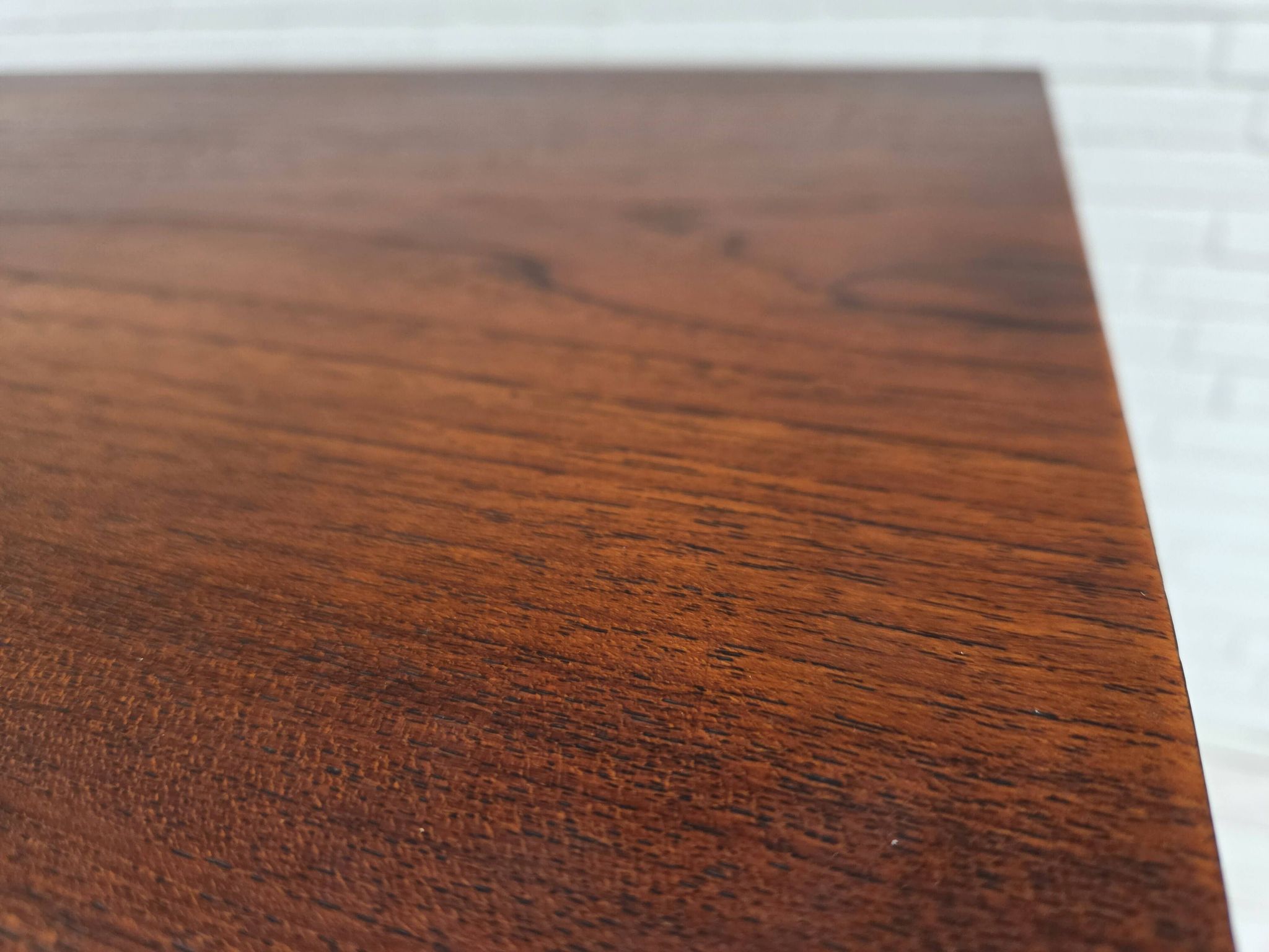 1960s, Danish chest of drawers, teak wood, mirror inside, sliding doors.
