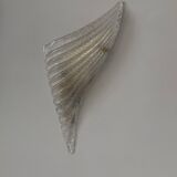 Paire d'appliques vintage moulé pressé, verre de Murano, Italie, 1980