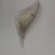 Pair of vintage pressed molded wall sconces, Murano glass, Italy, 1980