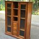 Display cabinet in solid cherry wood Louis Philippe style, 1980s - 108x35x140cm
