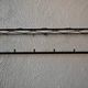 Vintage retro wall coat rack – Black metal & brass Mid-Century design