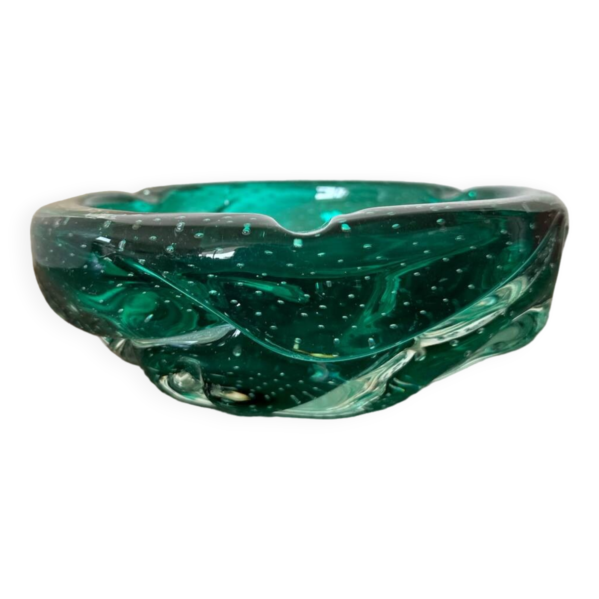 Murano bubble ashtray / pocket emptier in mint green