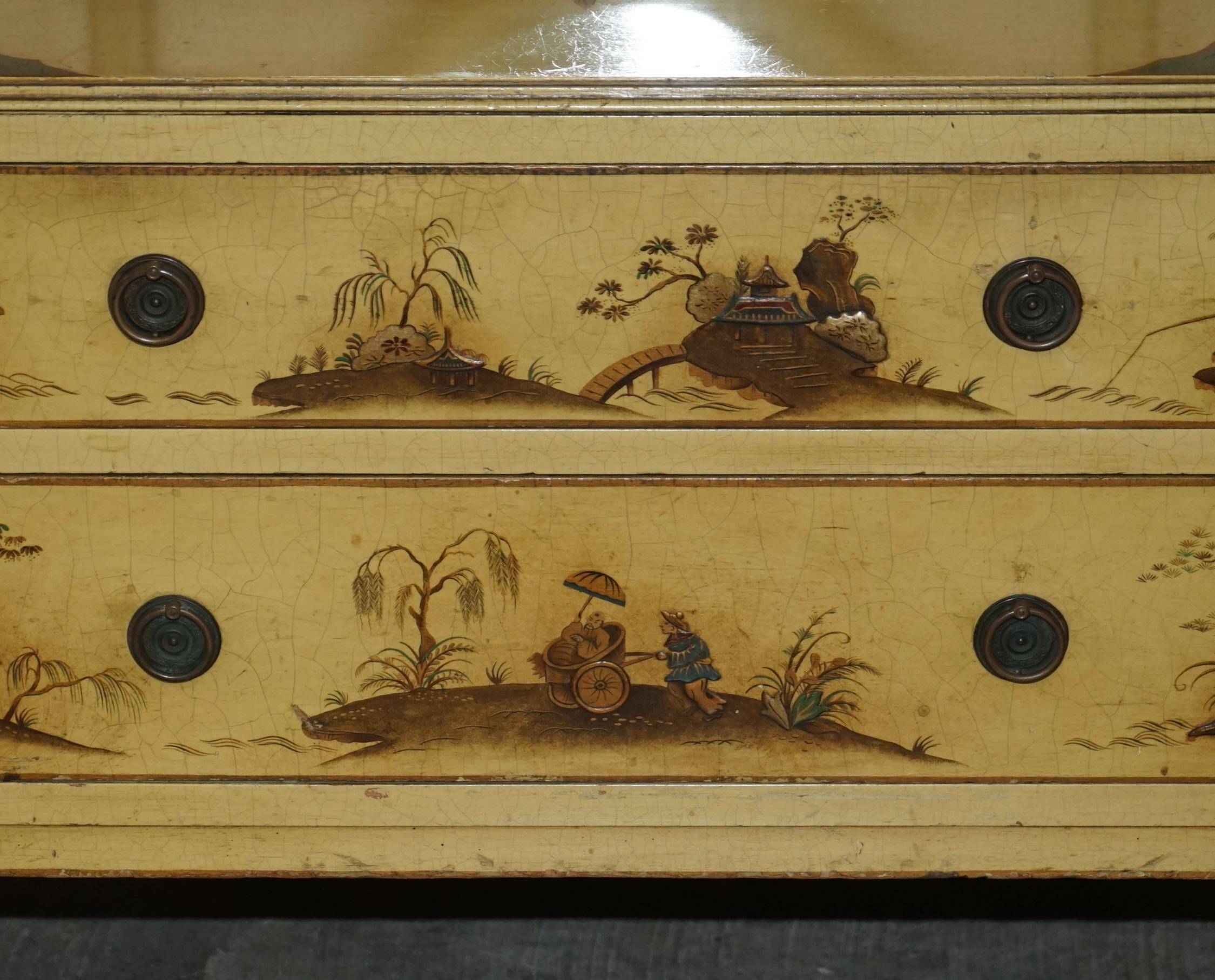 Vintage Chinoiserie Commode with Edwardian Style Mirror