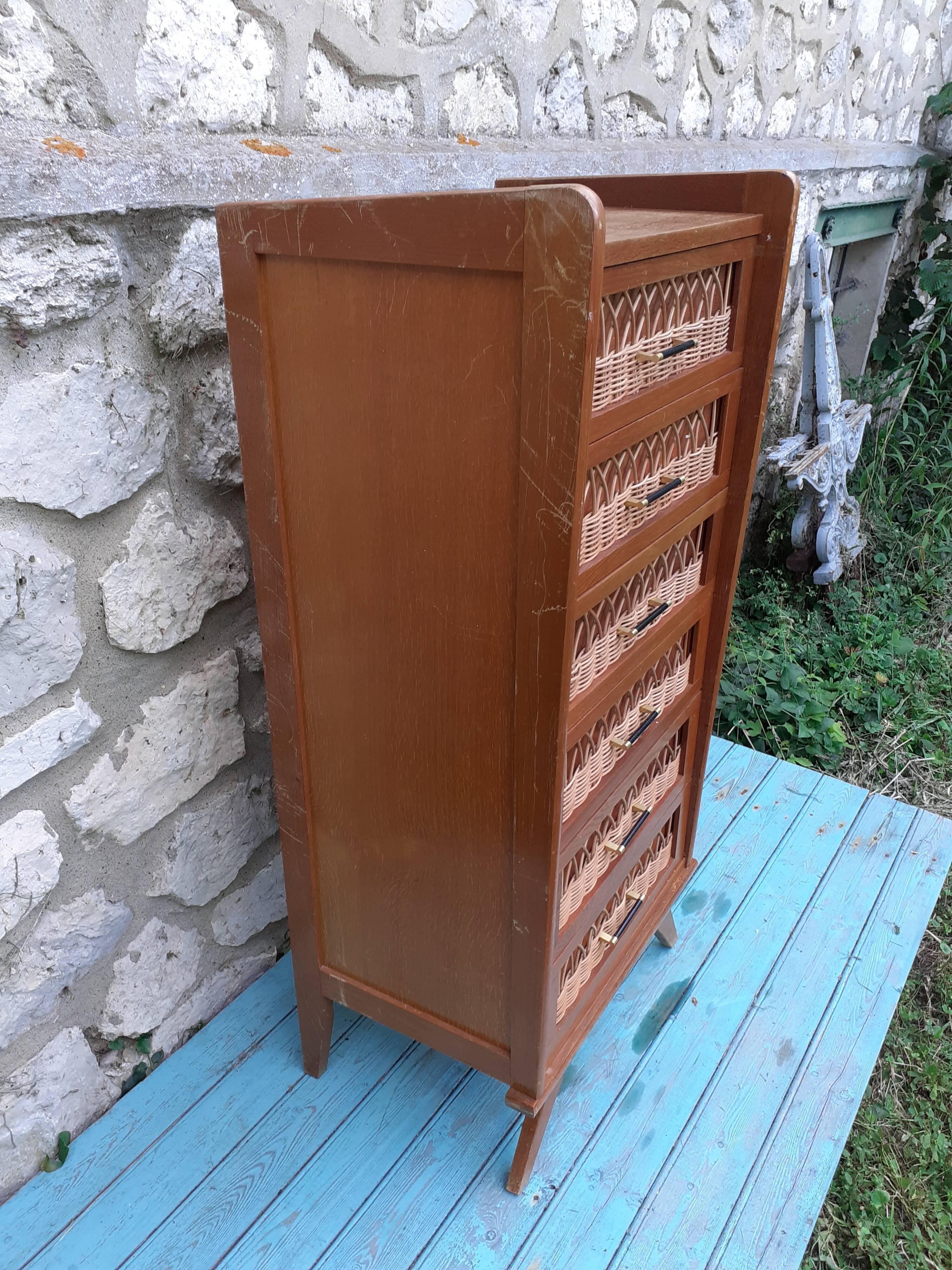 Vintage rattan cloth 60s