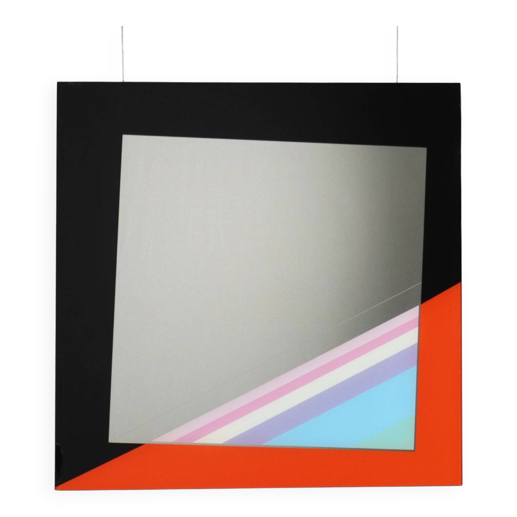 Eugenio Carmi decorative mirror Acerbis screen-printed vintage design 1970s