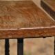 Unusual modular coffee table in oak and wrought iron.