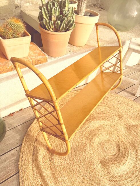 Vintage rattan shelf "Gabriella"