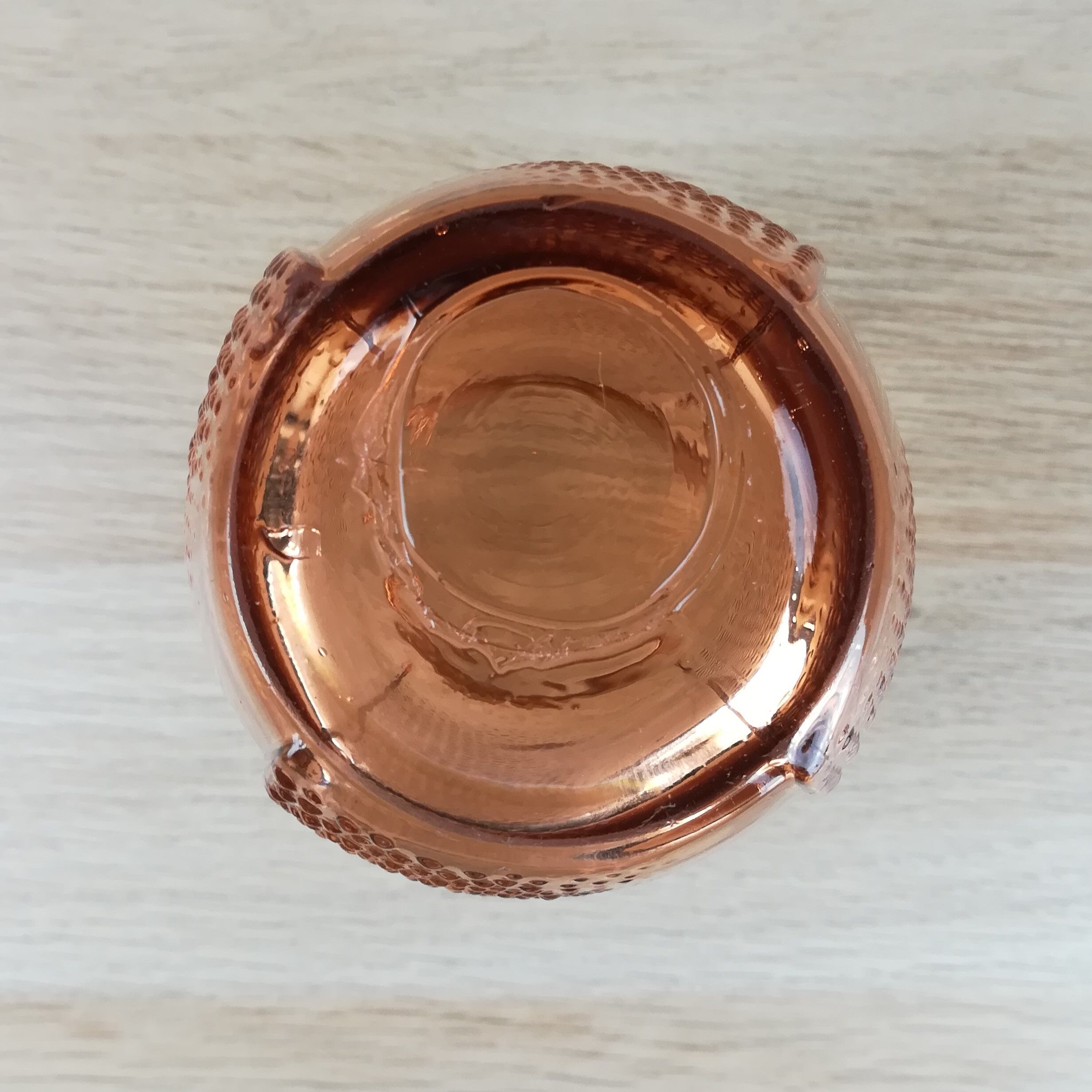 Peach pink glass vase