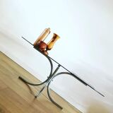 Oval smoked glass coffee table