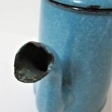 Mid-20th century speckled blue enameled sheet metal coffee maker