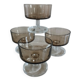 4 vintage champagne coupes