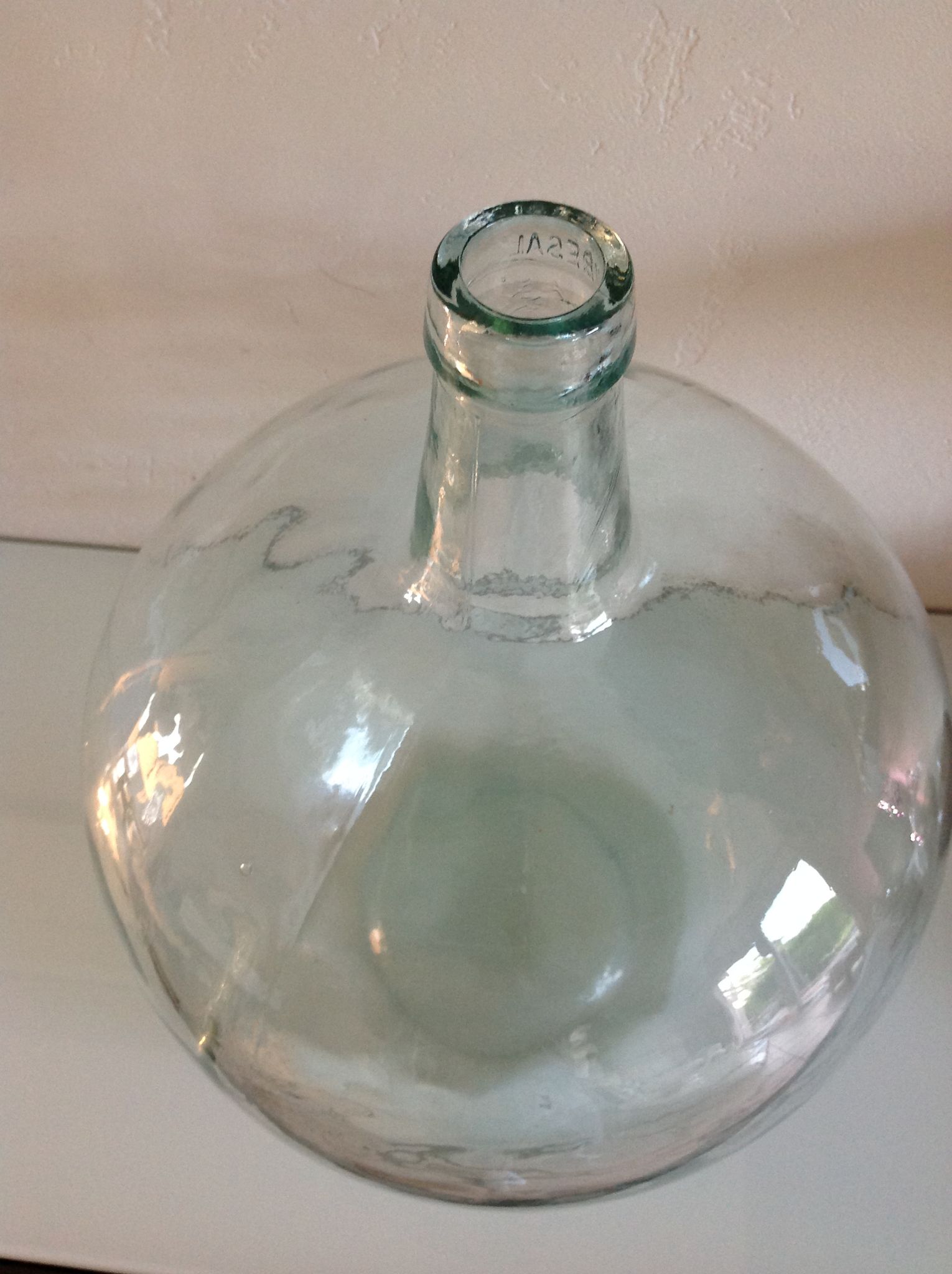 Dame -jeanne Vibesal 20 L in transparent glass / vintage 60s-70s