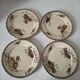 Set of 4 Sarreguemines plates, Royat model, 19th century, early 20th century