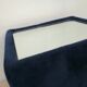 Table basse en velours, plateau miroir