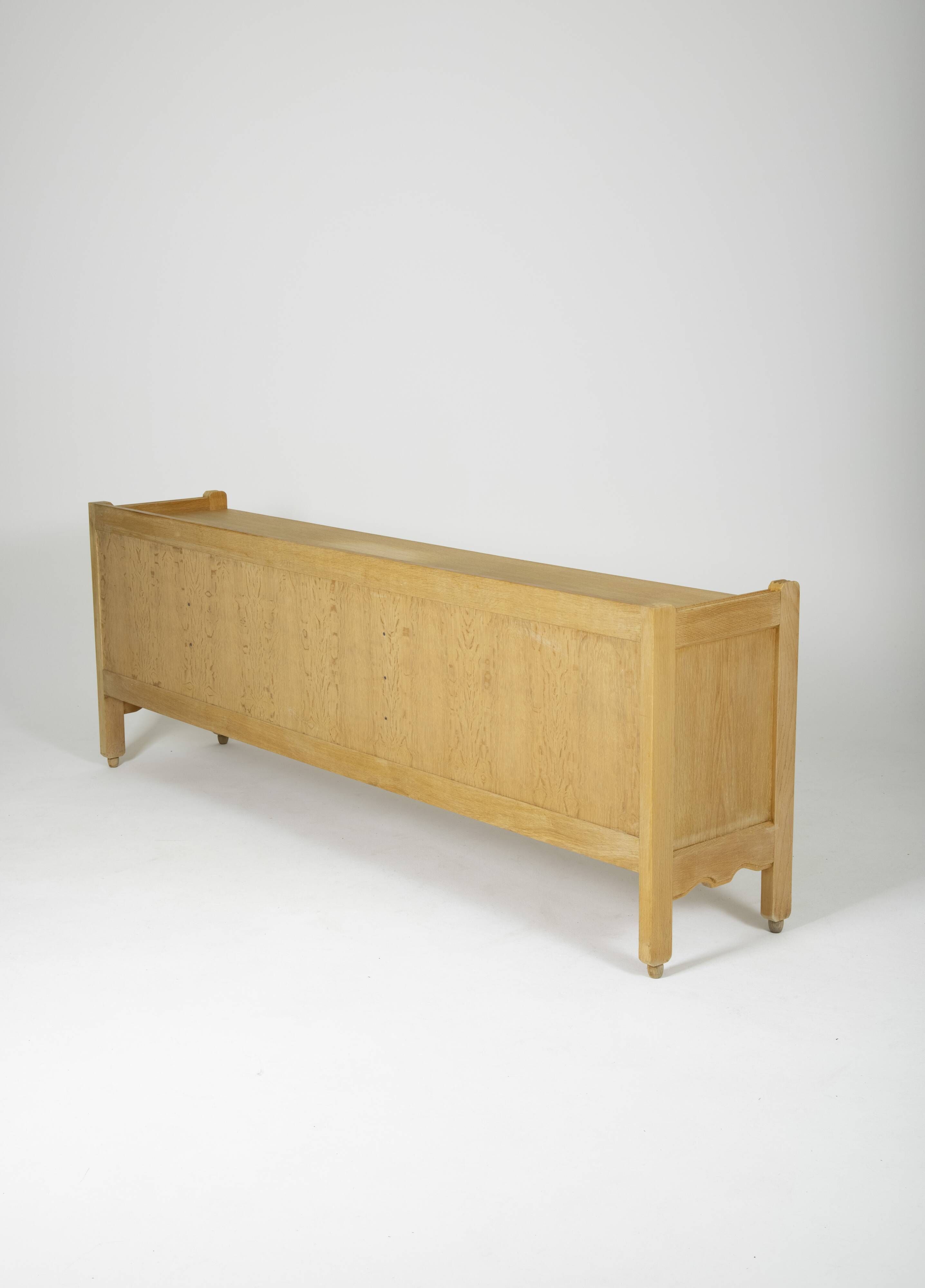 Oak sideboard by Guillerme & Chambron, France 1960s