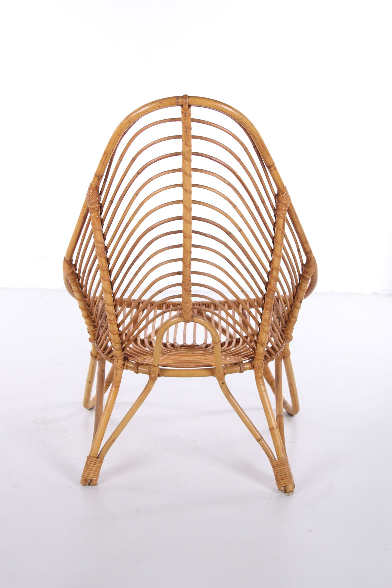 Vintage Dutch design rattan lounge chair Rohe Noordwolde
