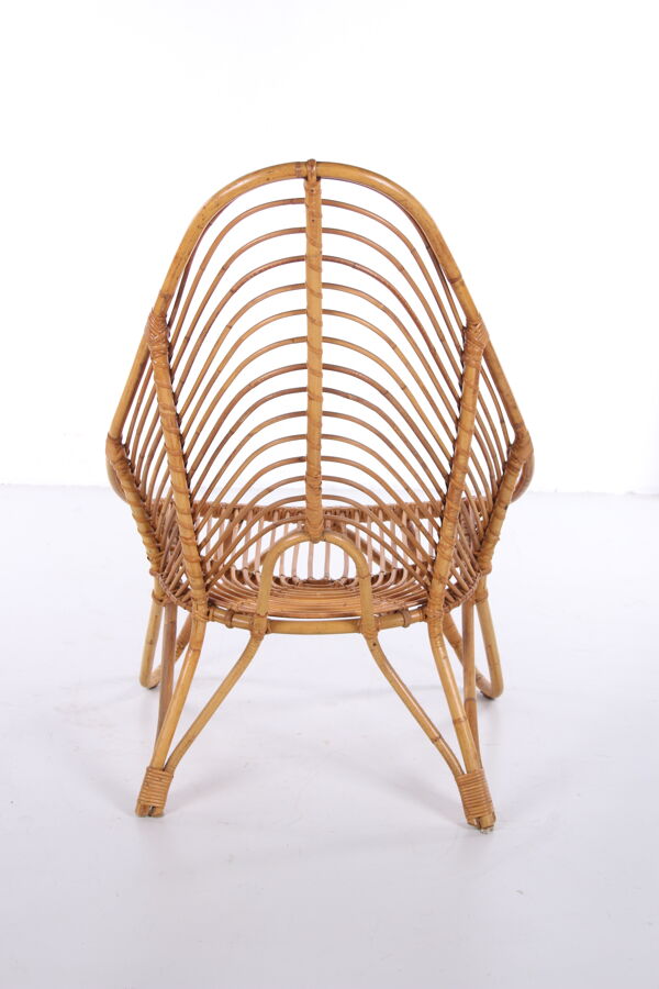 fauteuil en rotin conception hollandaise vintage Rohe Noordwolde