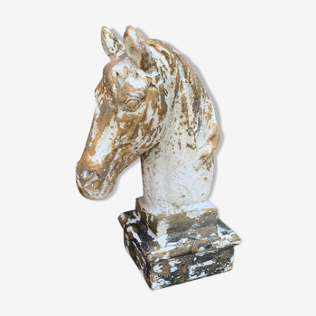 Horse head in patinated plaster