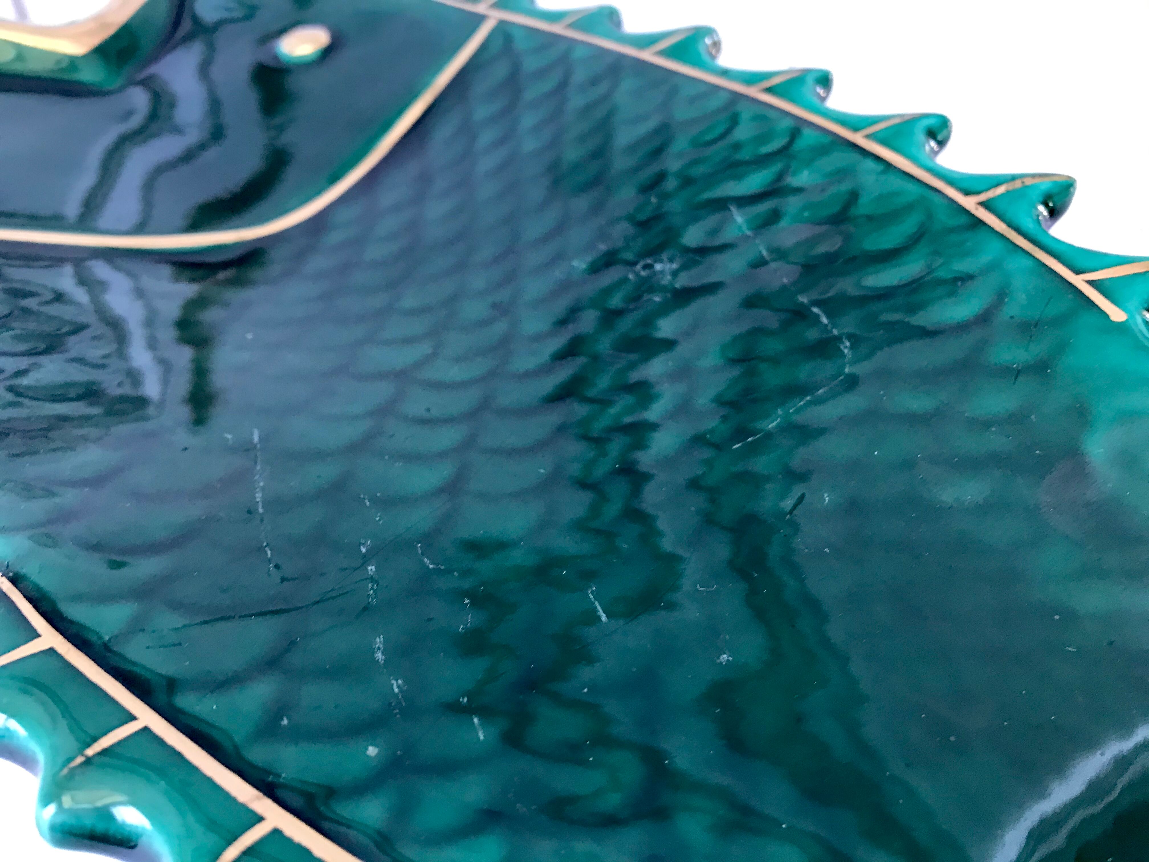 Fish dish in green and golden slurry 50s