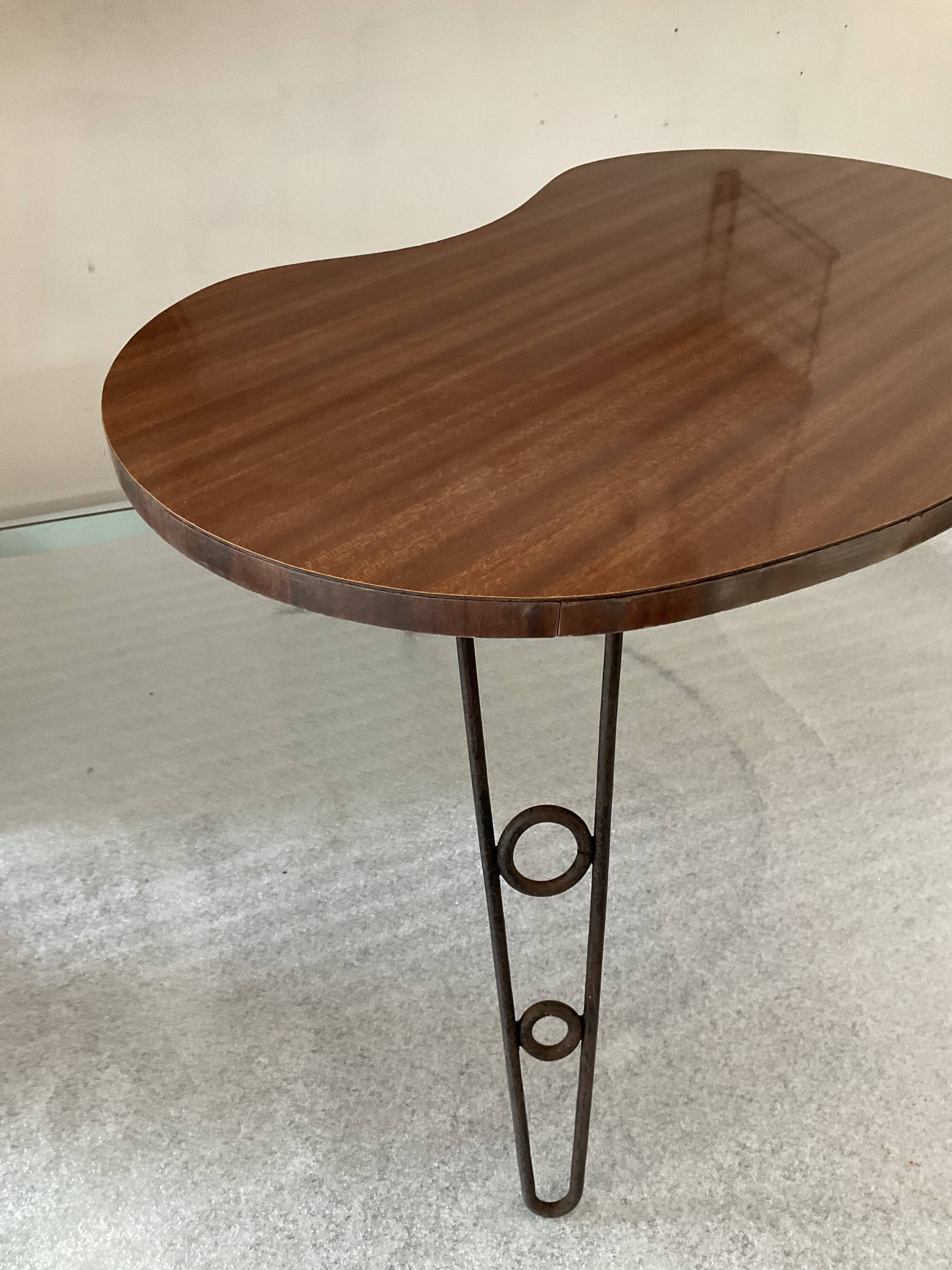 Free-form tripod coffee table from the 50s and 60s