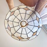 Vintage mother-of-pearl and vintage brass pendant light 1970