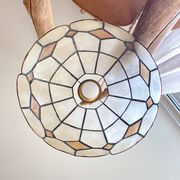 Vintage mother-of-pearl and vintage brass pendant light 1970