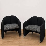 Pair of chairs by Eugenio Gerli for Tecno with patterns, 70s