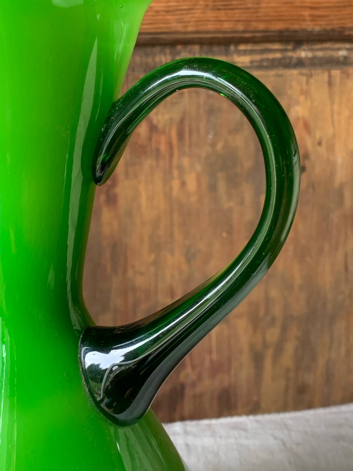 Empoli glass vase/carafe/ewer, 1960s