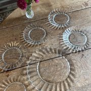 Vintage dessert service in clear glass