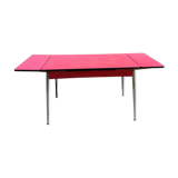 Dining table with red formica extensions