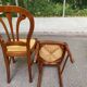 4 country-style medallion chairs in solid cherry with rush seats from the 1990s.
