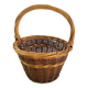 Two-tone wicker round basket from the 1980s.