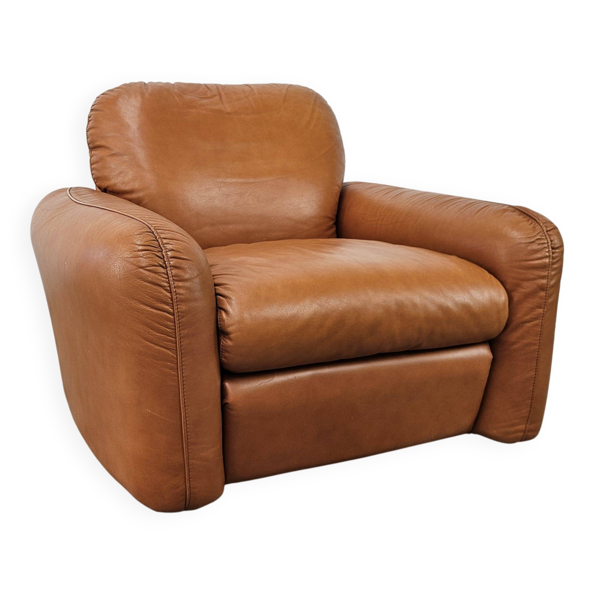 "Piumotto" leather armchair by Arrigo Arrigoni for Busnelli, 1970