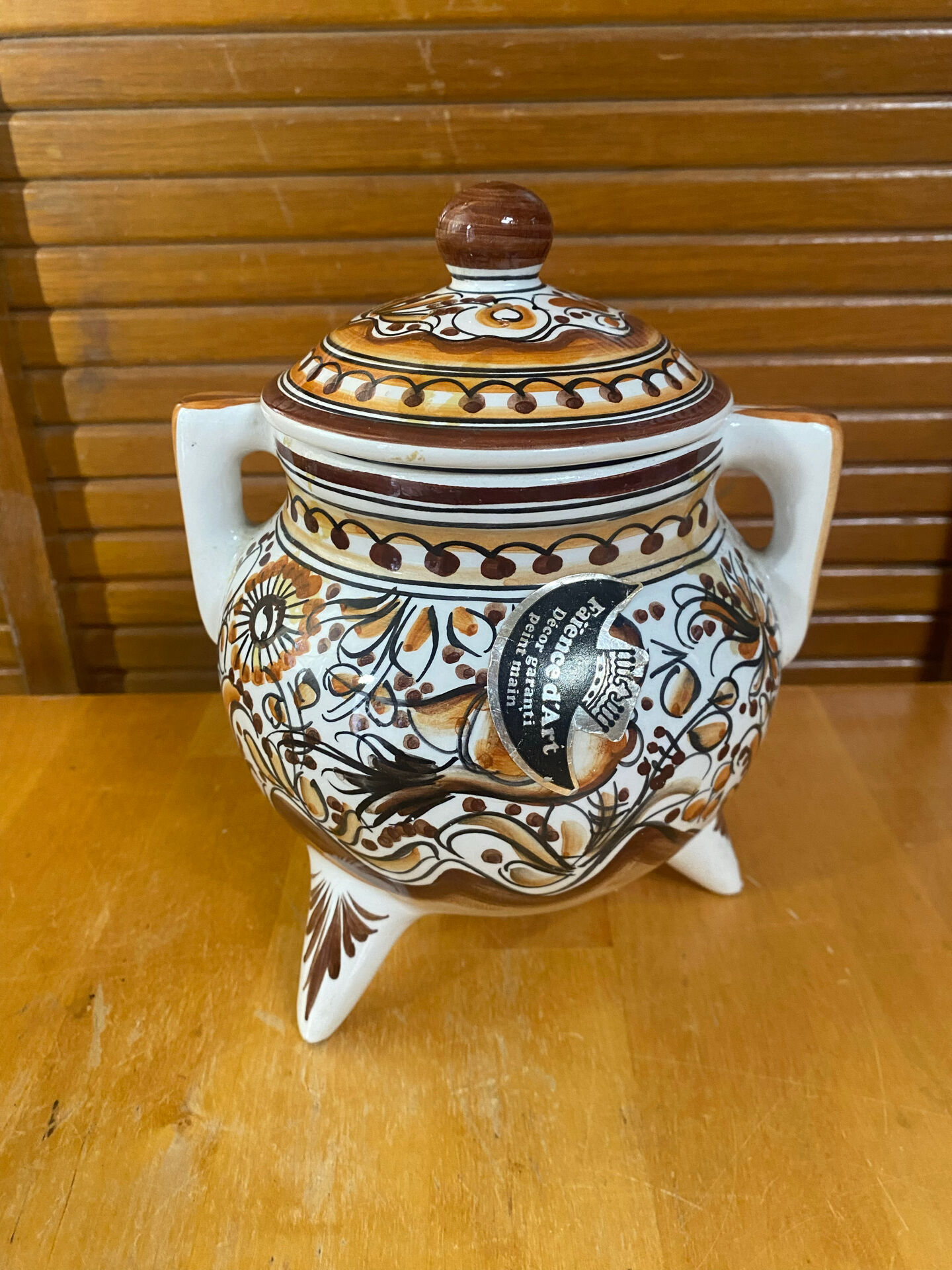 Old Apothecary Pot Coimbra Faience Polychrome Ceramic Portugal