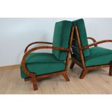 Pair of Artdeco restored armchairs by Jindrich Halabala