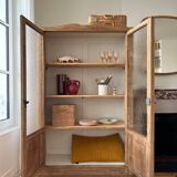 Armoire vitrée en chêne brut (rénovée)