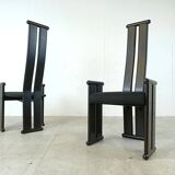 Post modern high back dining chairs, set of 6, 1970s