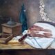 Still life with country ham by Jacques Jourdan