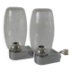 Pair of designer wall lights in blown glass and chrome by inda circa 1960-1970