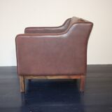 Armchair in natural leather, Denmark, 1960s