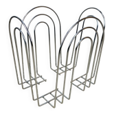 Porte revue postmoderne métal chromé années 80