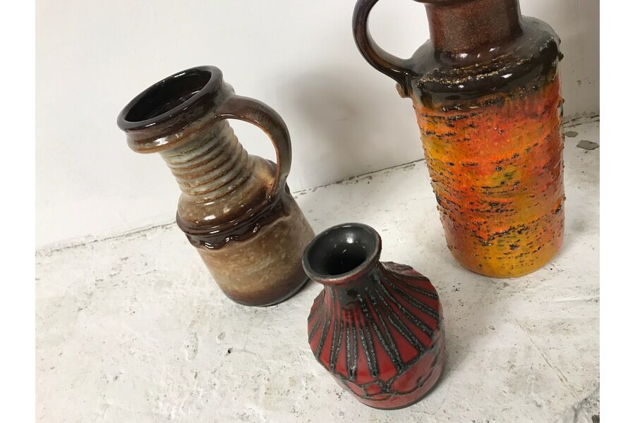 Set of 15 1960 ceramic vases
