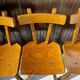 Set of 6 vintage chairs "Brutalist" in elm, 1950