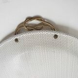 White metal perforated serving plate, attrb. to Matthieu Mategot, 1960's