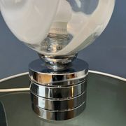 Mid-Century chrome desk lamp with glass shade